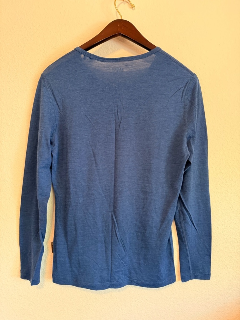 Menique 100% merino Wool Thermal long sleeve tshirt, blue, size L - Picture 7 of 9